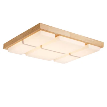 

NVC new LED Nordic wood ceiling light living room lamps simple modern Japanese bedroom lighting MJ707