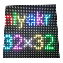 Matrice LED RGB 32x32 P6, panneau d'affichage polychrome d'intérieur 6mm SMD 192x192 MM