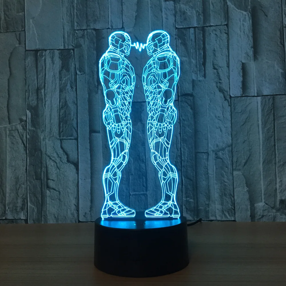 

7 Color Iron Man Changing Night Light Collectible Charizard 3d Led Table Desk Lamp Cartoon Figure Childrens Bedside Lampen