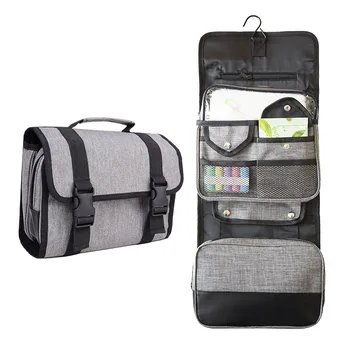 

Large Capacity travel Toiletry Pouch Foldable Washing Bag Hanging Hook Portable Cosmetics Organization Women Men Makeup Bag 1Pcs