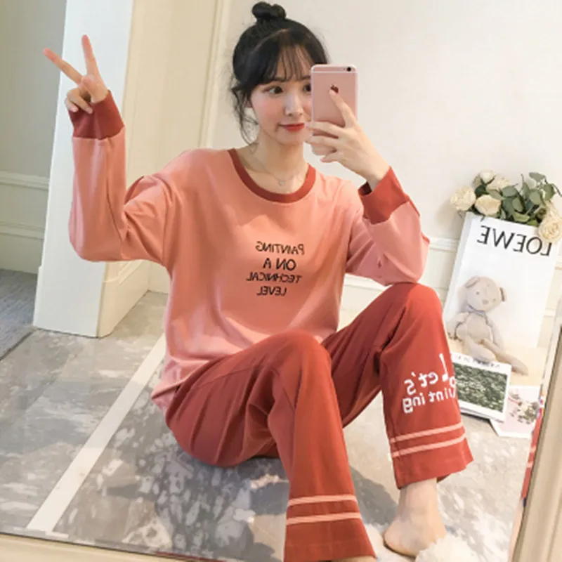 

(Free shipping)Pajama women's spring and autumn cotton long sleeve sky blue lovely set cotton Korean version Sweet cartoon large