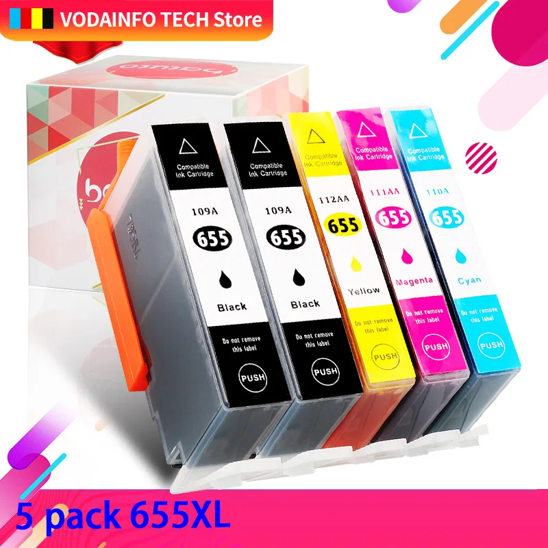 QSYRAINBOW новым чипом полный картридж 655 для HP с чернилами deskjet 3525 5525 4615 4625 4525 6520 6525 6625