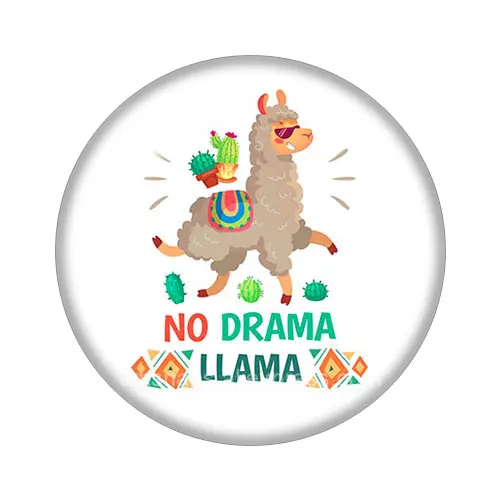 DB1043-06 No prob llama no drama llama Альпака 18 мм кнопки 10 шт. смешанный круглый стеклянный кабошон стиль для украшение с защелкой - Цвет: DB1043-06