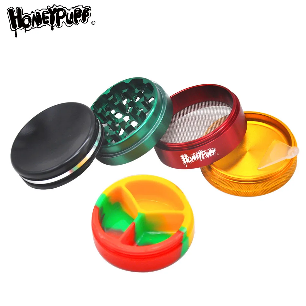 63MM Height Groove Grinder Grinding With HoneypuffLogo Aluminum Herb Grinder  With Gift Box Metal Tobacco Grinder For Herb From Mrsmokingbruce, $8.65