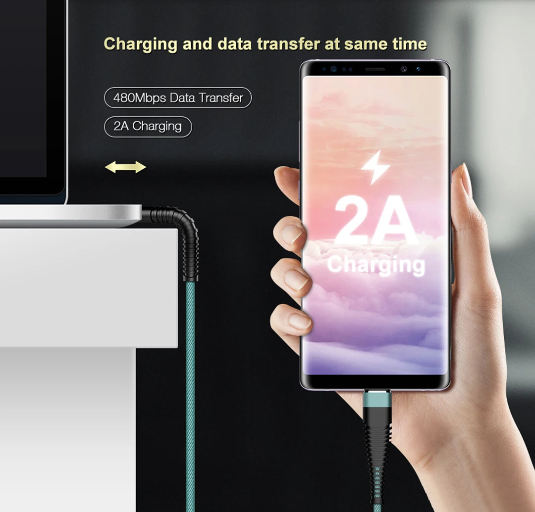 Type-C кабель для мобильного телефона Micro USB кабель для передачи данных для huawei P30 iPhone 7 8 samsung Galaxy S10 Plus Кабель-адаптер для быстрой зарядки USB-C