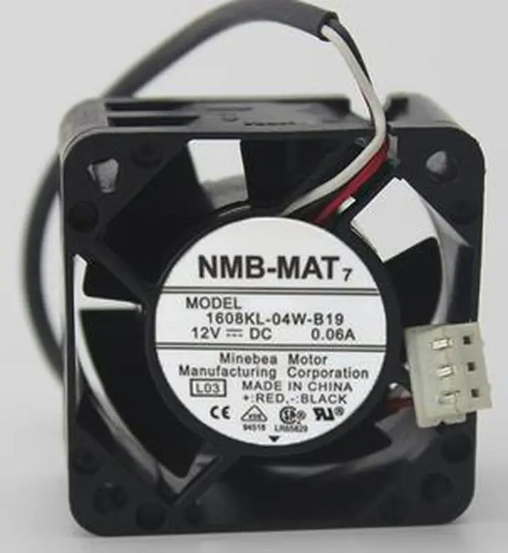 Оригинальный Для NMB 4 см 4020 12V 0.06A 1608KL-04W-B19 3 Вентилятор охлаждения провода |