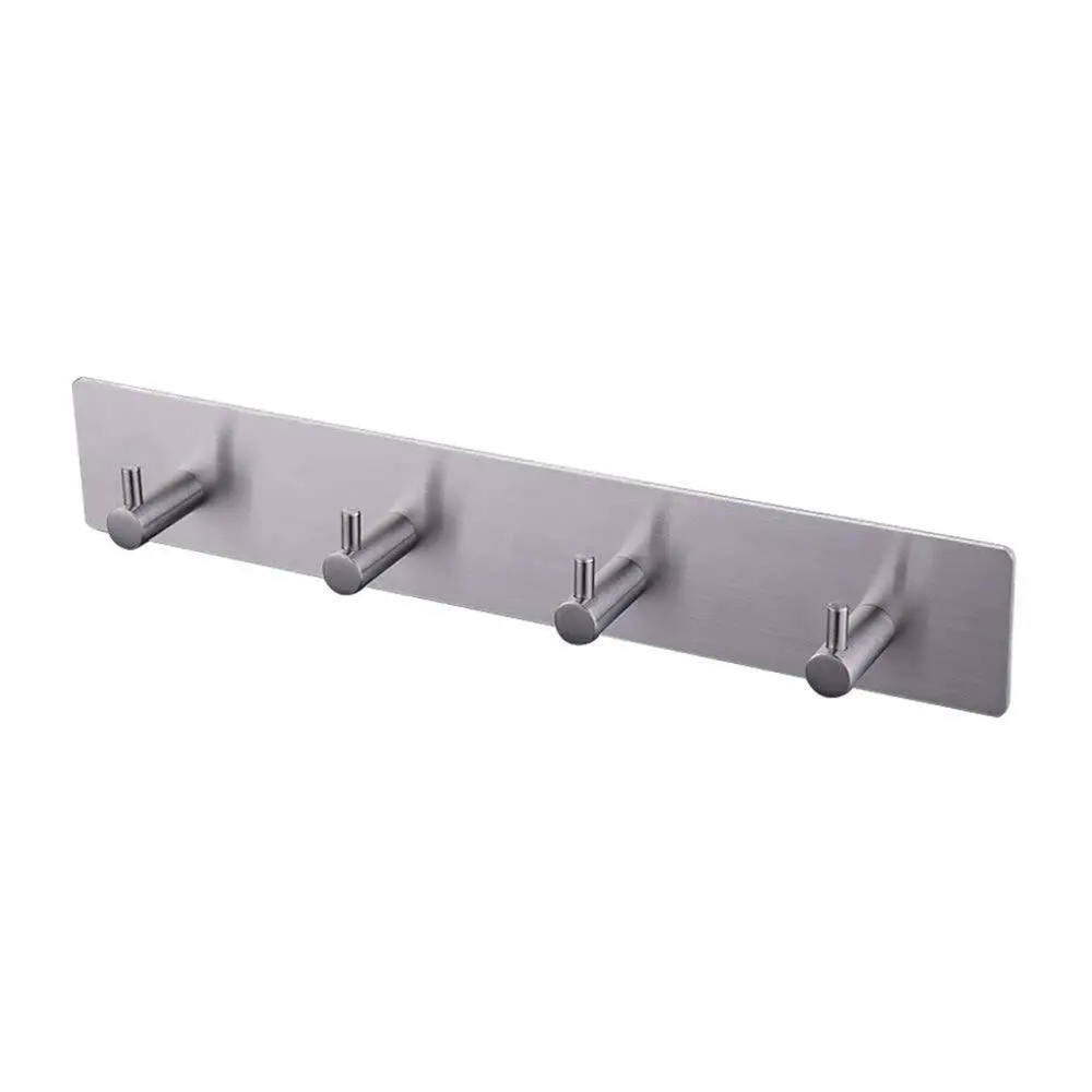 

4 in 1 Home Storage Organization Hooks Rails Stainless Steel Bedroom Door Hanger Clothes Hanging Rack Holder Hooks Accessories