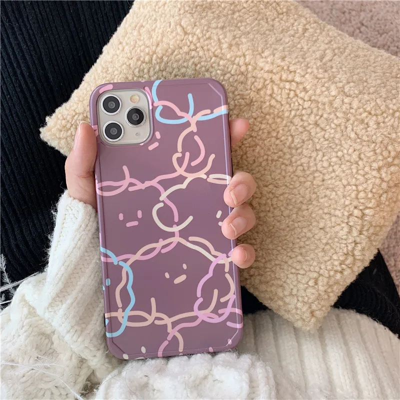 Для iphone 11 Pro Max чехол милый мультяшный фиолетовый Мишка Модный мягкий чехол для телефона для iphone 7 plus 8plus X XR XS MAX чехол