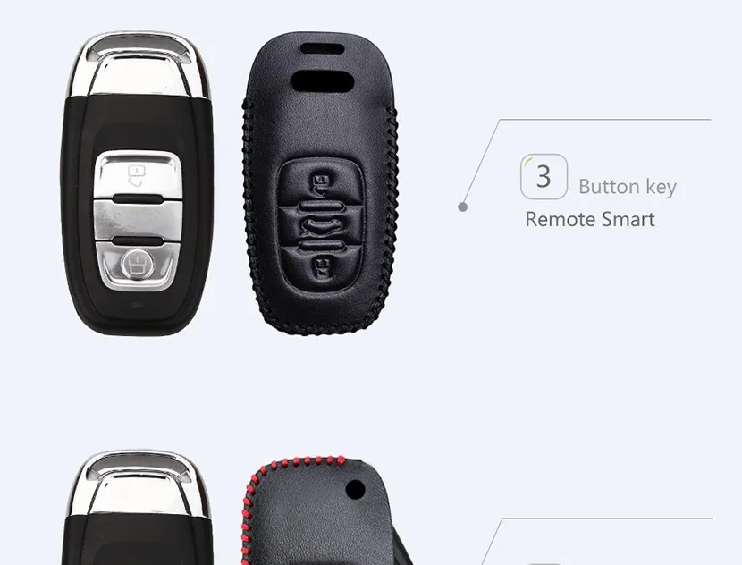 Натуральная кожа ключ чехол для Audi A4 S4 B8 B7 A5 A6 A7 A8 Q5 S5 S6 S7 S8 Q7 A4L A6L A8L ключевая крышка автоматический брелок для ключей