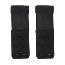 Женский черный бюстгальтер, 2 шт., мягкий удлинитель, эластичный, 2 крючка на ремешке, нижнее белье, ремешок для бюстгальтера, Регулируемая пряжка для ремня, нижнее белье