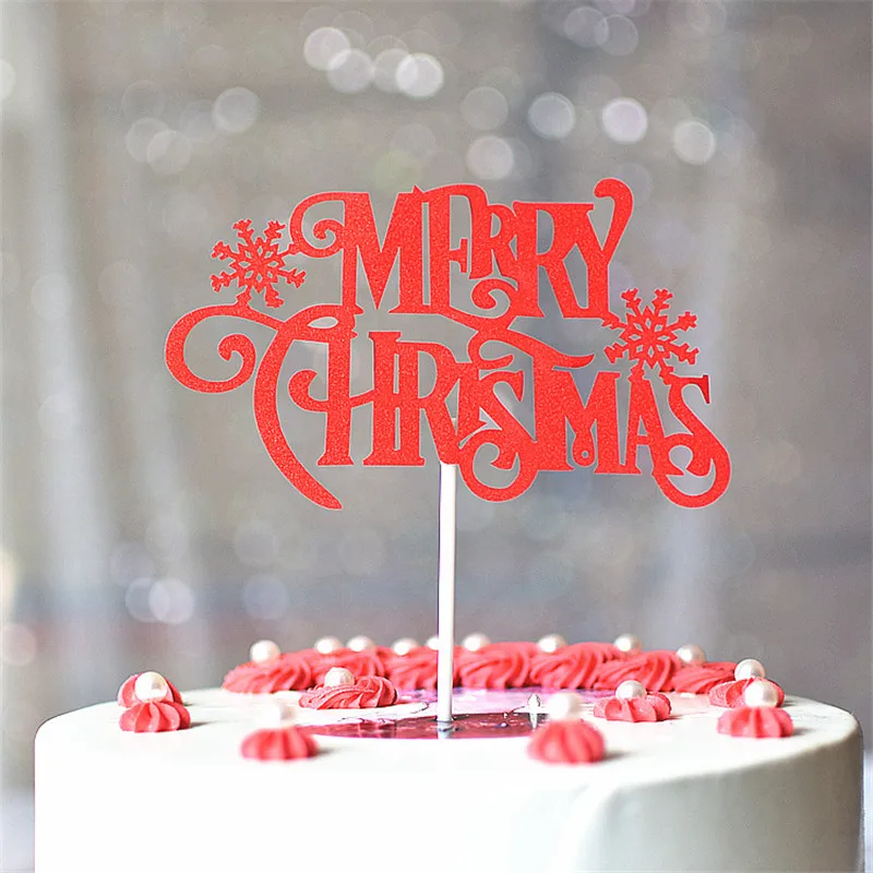 Cakelove Merry Топпер на Рождественский торт DIY рождественские украшения для дома флажки для торта новогодние вечерние рождественские украшения тортов