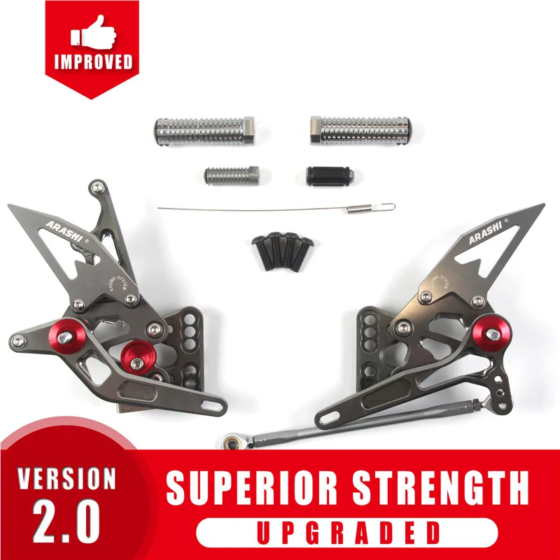 Arashi для SUZUKI GSXR1000 2005 2006 CNC Rider Rearset регулируемые Подножки GSX-R1000 GSXR 1000 05 06 - Цвет: Gray