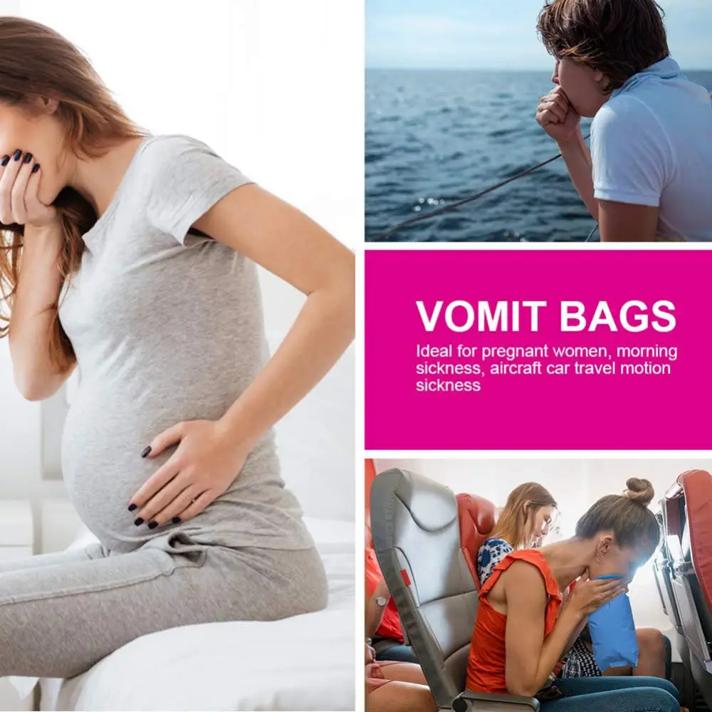 10Pcs 1000ML Disposable Travel Car Airplane Motion Sickness Nausea Vomit Bag