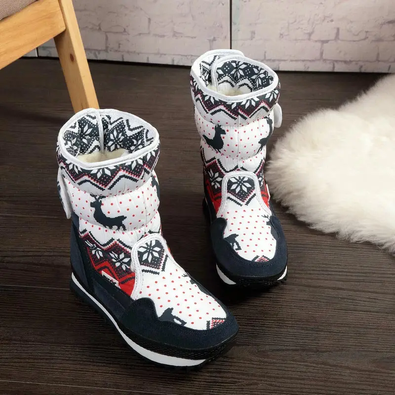 Skup Damskie buty zimowe przeciwpoślizgowe oraz aksamitne ciepłe buty na śnieg damskie buty świąteczne deer marka fashion style wodoodporne buty damskie