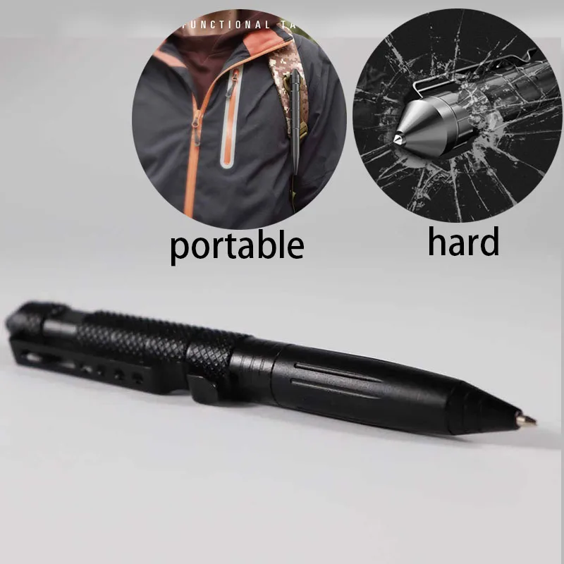 

Military Tactical Pen Multifunction Self Defense Aluminum Alloy Emergency Glass Breaker Pen Outdoor Edc Security Survival Tool