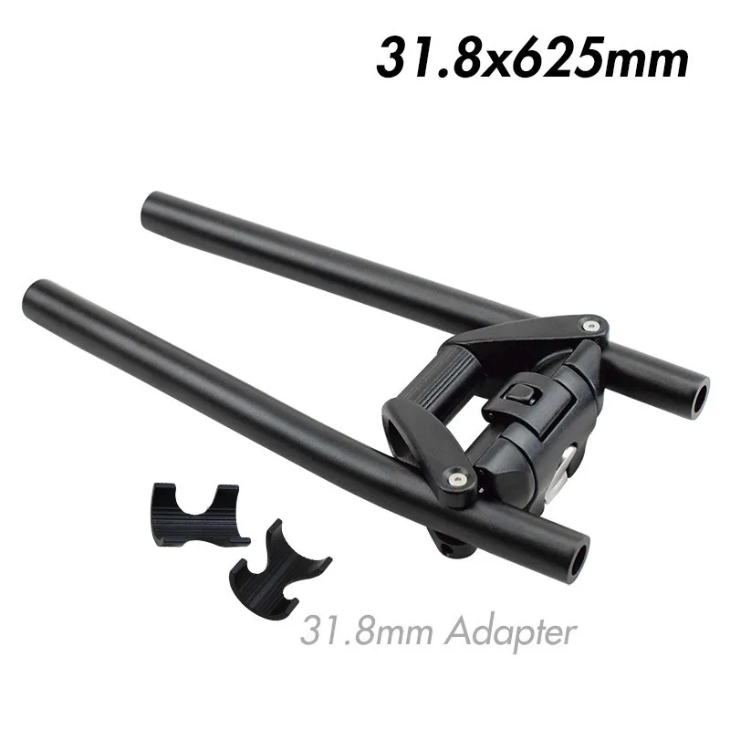 Black 31.8mm Быстрый складной велосипедный Руль 25,4 мм 31,8 мм из сплава для трюков, скутер, бар Mtb, дорожный складной руль для велосипеда - Цвет: Black 31.8mm