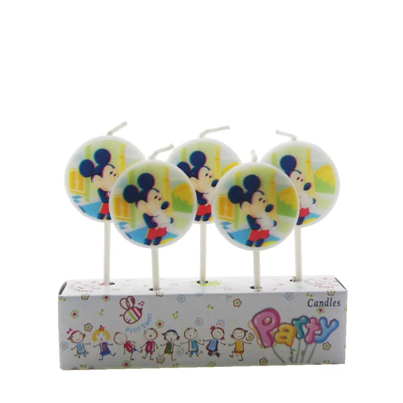 Mickey-2-5pcs 5 шт., украшение для торта в виде машины диснея, молния маккуин, свечи, товары для дня рождения, декор торта, детский подарок для топпера, кекса - Цвет: Mickey-2-5pcs