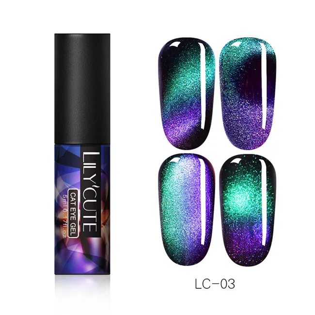 Auroras Nail3 LILYCUTE 9D Гель-лак «кошачий глаз» Хамелеон для использования с магнитом гель, Длительное Действие, блестящие лазерные солнцезащитные очки "кошачий глаз" для ногтей замочить от УФ-светодиодный гель Лаки - Цвет: Auroras Nail3