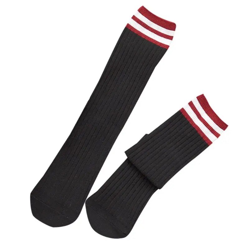 Harajuku/женские вязаные длинные носки до середины голени в стиле ретро С Разноцветными полосками в стиле пэчворк для студентов, 5