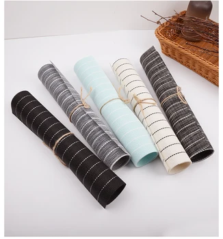 

Stripe PVC Waterproof Oilproof Table Napkin Anti Slip Table Insulation Mat Elegant Home Table Decor Servilletas De Tela 1PCS