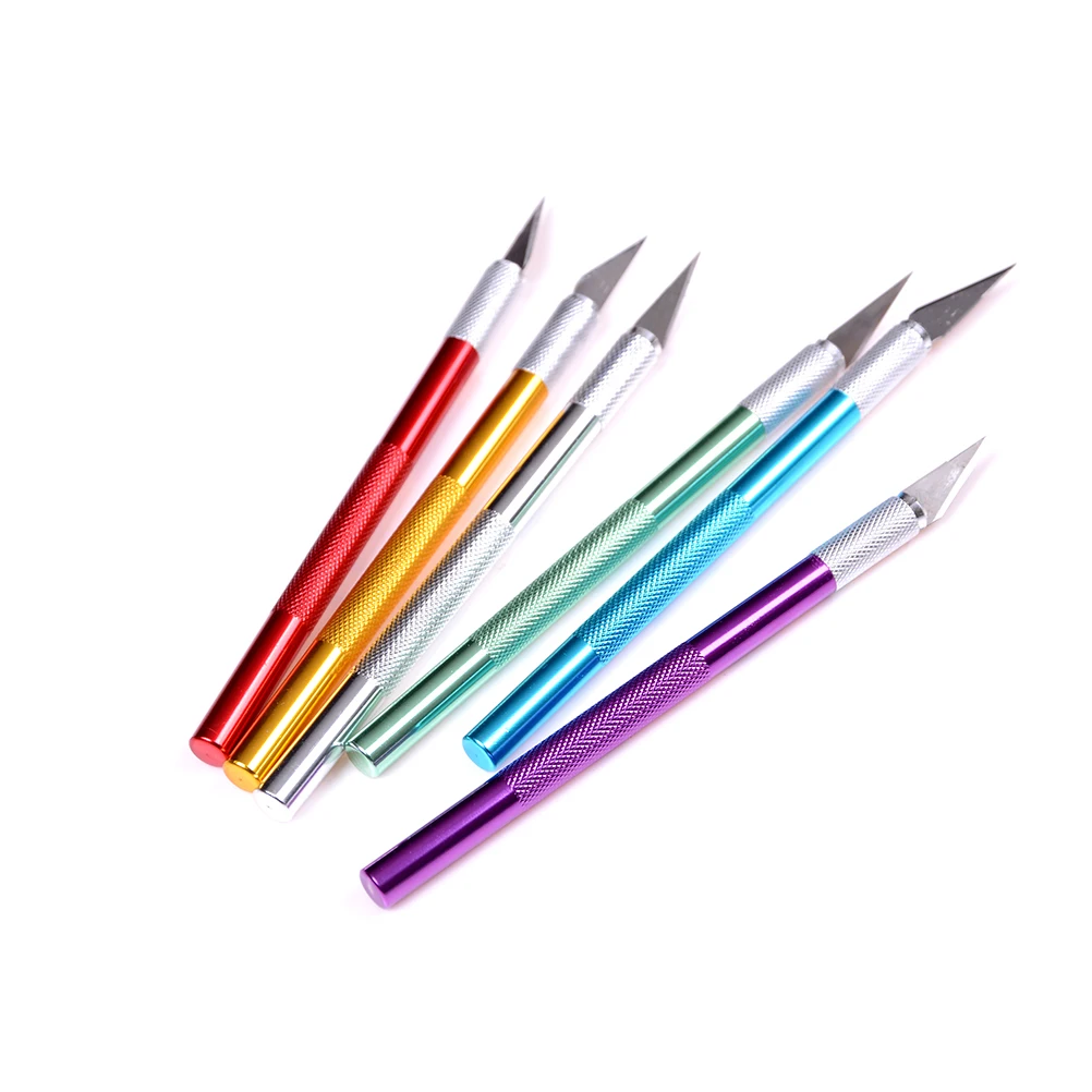 Art Knife With Cap Non-Slip Metal Scalpel Knife Tools Kit Cutter Engraving Craft Knives Pen Cutter PCB Repair DIY Tool