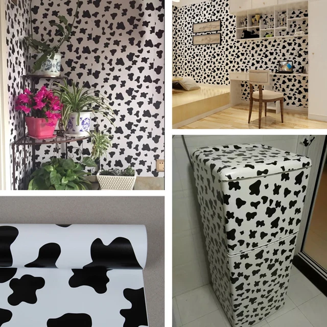 Cow Pattern Wallpaper Peel and Stick Black and White Wall -  Denmark