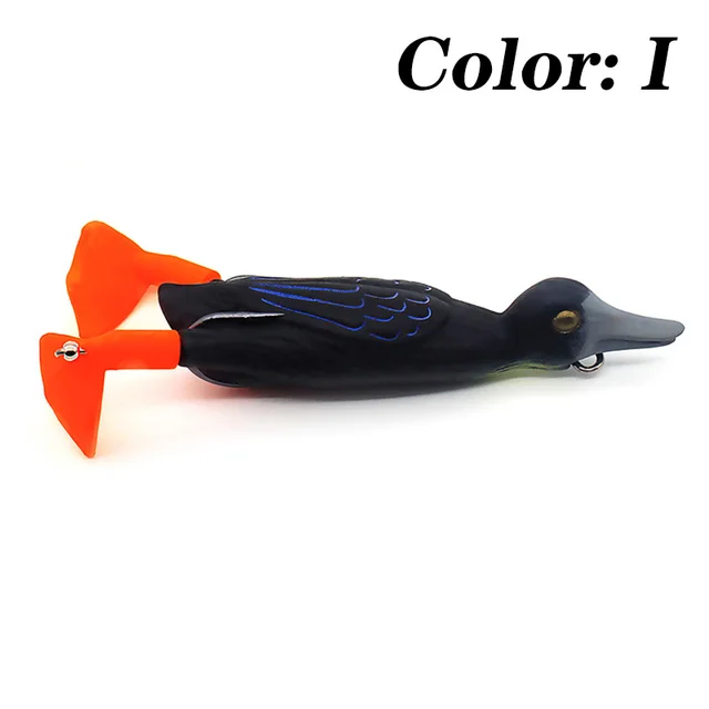 1Pcs Double Propeller Flipper Duck Fishing Lures Ducking Frog Soft Bait 9.5cm 11.2g 3D Eyes Artificial Swimbait Day Bass Tackle I