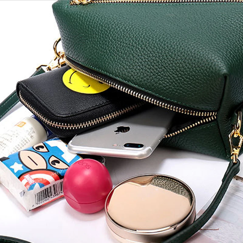 Brand crossbody bags for women Fashion Small Square Bag Genuine Leather bags women Zipper shoulder messenger bag sac main femme