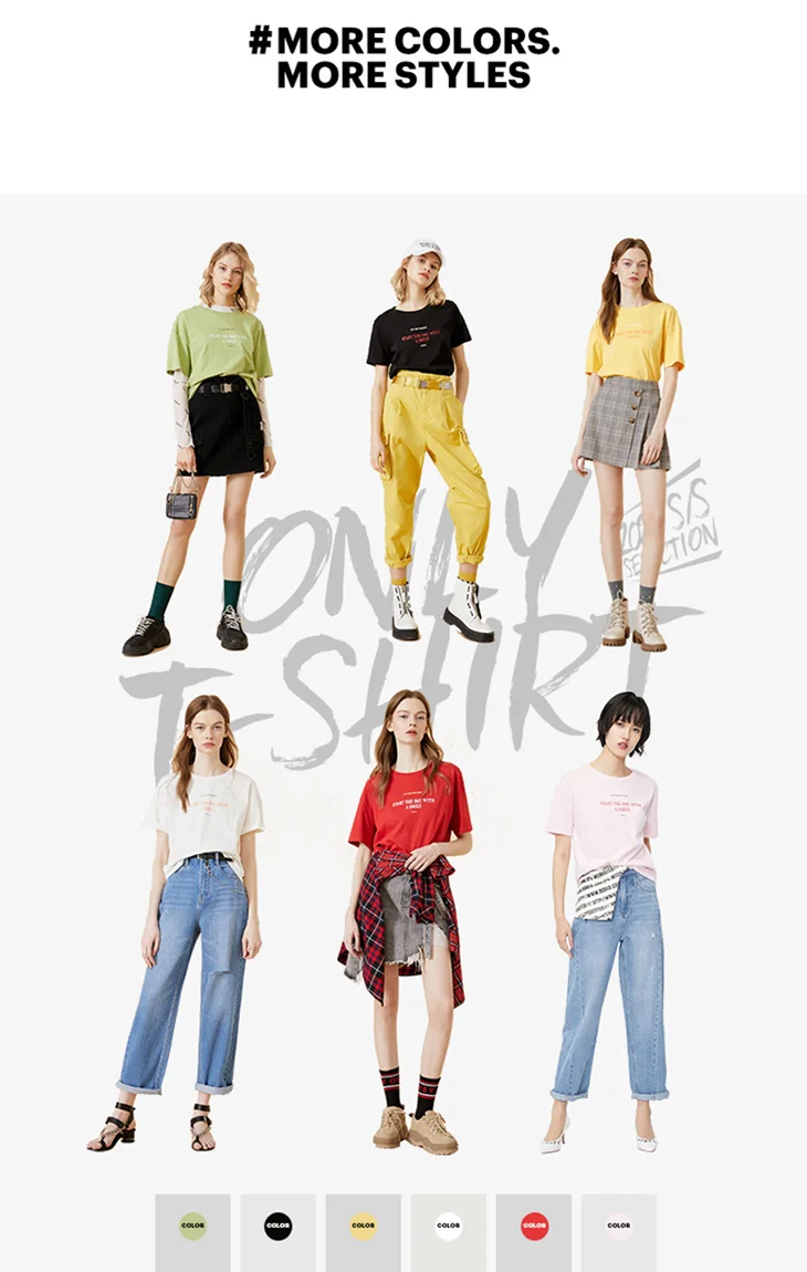 ONLY Women's Letter Print Short-sleeved T-shirt | 120101578