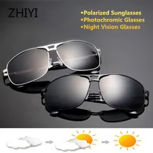 ZHIYI, специальные очки для вождения автомобиля в ночное время, мужские Hd видения, поляризованные фотохромные солнцезащитные очки, квадратные очки ночного видения, анти-УФ