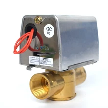 AC220V DN20 DN25 двухсторонний электрический клапан латунный клапан для центрального кондиционирования воздуха