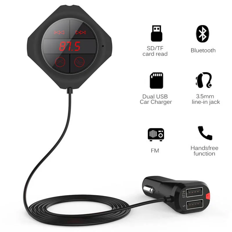

Car Charger MP3 Player Dual USB Bluetooth Handfree FM Transmitter Noise Reduction VS998