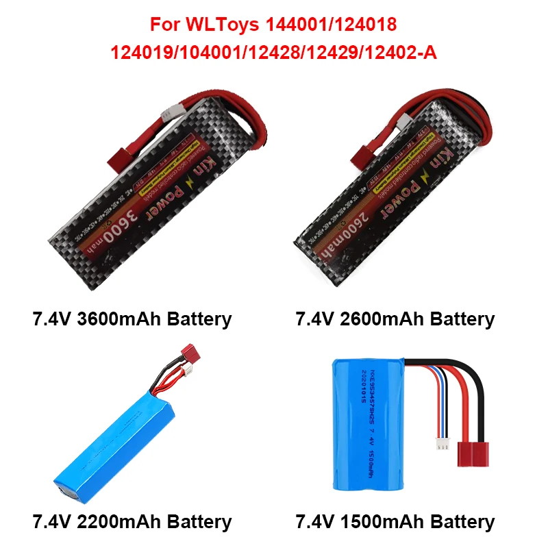 Wltoys 144001 12429 12428 104001 124018 124019 RC автомобиль 7 4 v 1500 мА/ч 2200 2600 3600 литий-полимерный