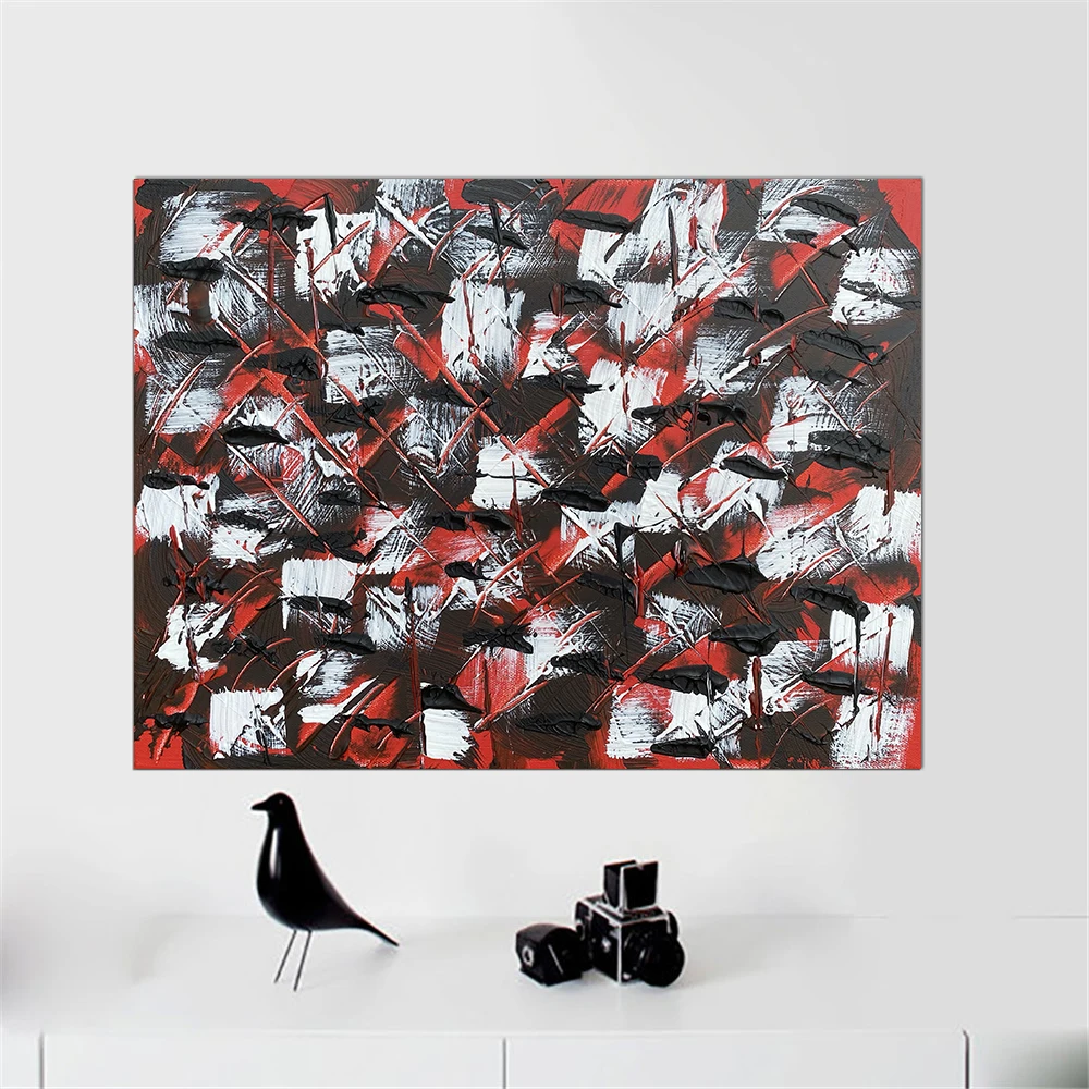 Абстрактная художественная картина маслом картины для красного и черного цветов
