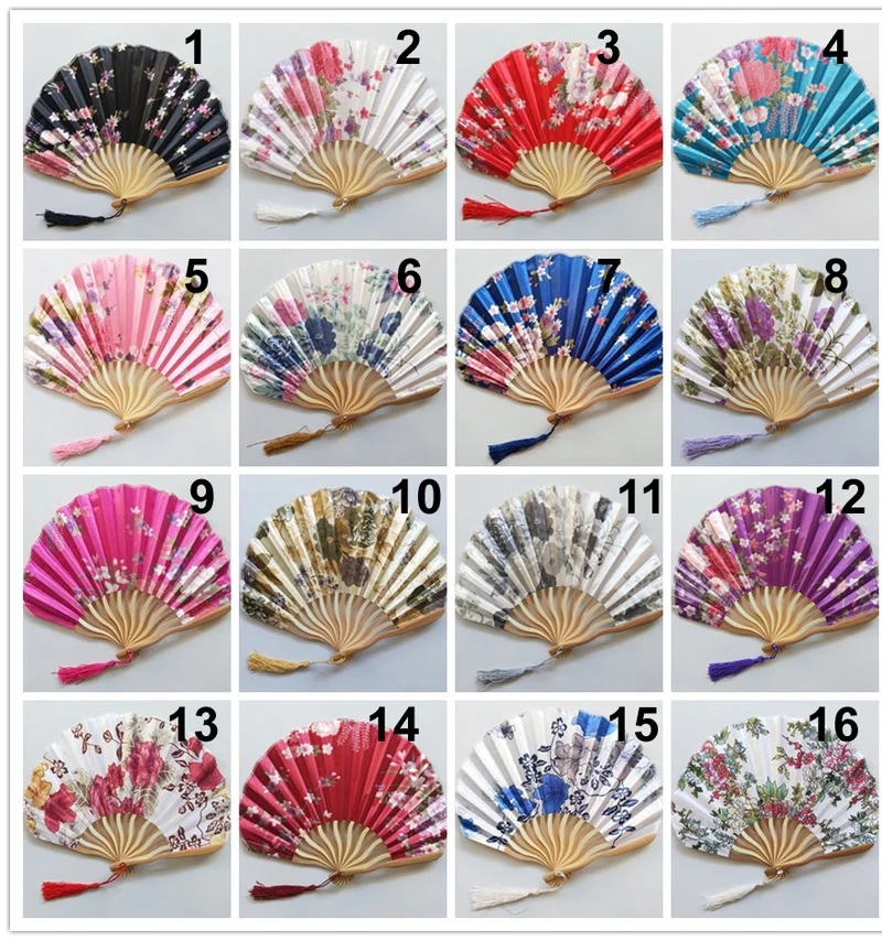 Hand Held Fans Silk Bamboo Folding Fans Handheld Folded Fan Chinese