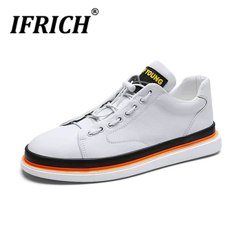 

New Arrival Spring Men Casual Flats Shoes Elastic Band Leather Shoes For Mens Black Men Fashion Shoes Luxury Brand Men Shoes