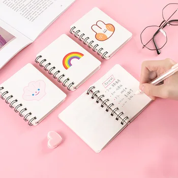 

Cute Portable Mini Coil Notepad A7 Hard Cover Daily Weekly Planner Notebooks Memo Time Organizer Student School Supplies Gifts