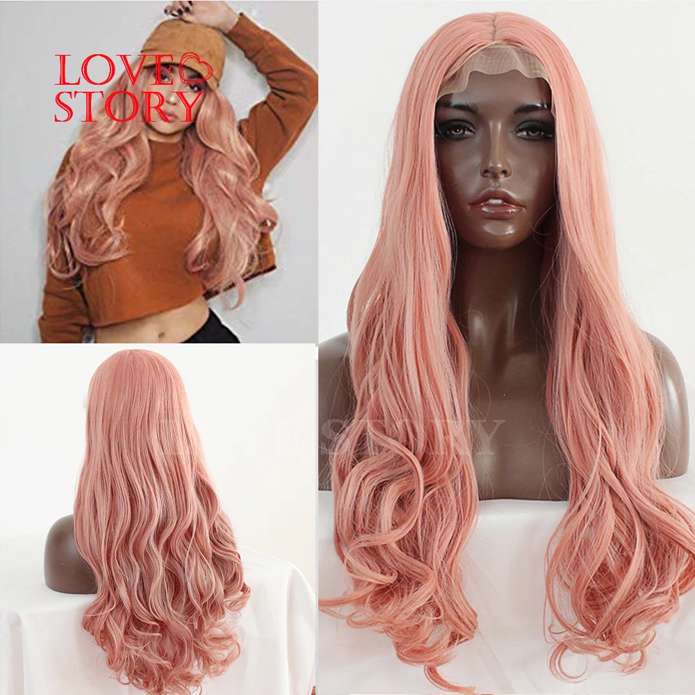 Парик Lovestory Body Wave бесклеевой синтетический кружевной передний парик с детскими