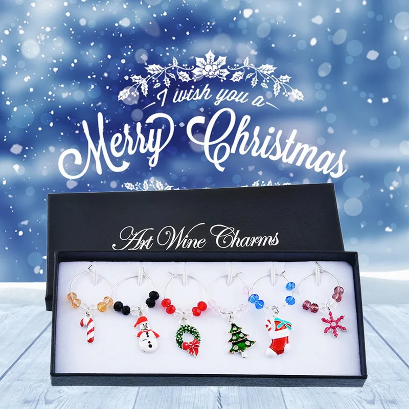

Hoomall 1Box Mixed Christmas Wine Charms Party Wine Makers Christmas Decorations For Home DIY Navidad 2019 Christmas Ornaments