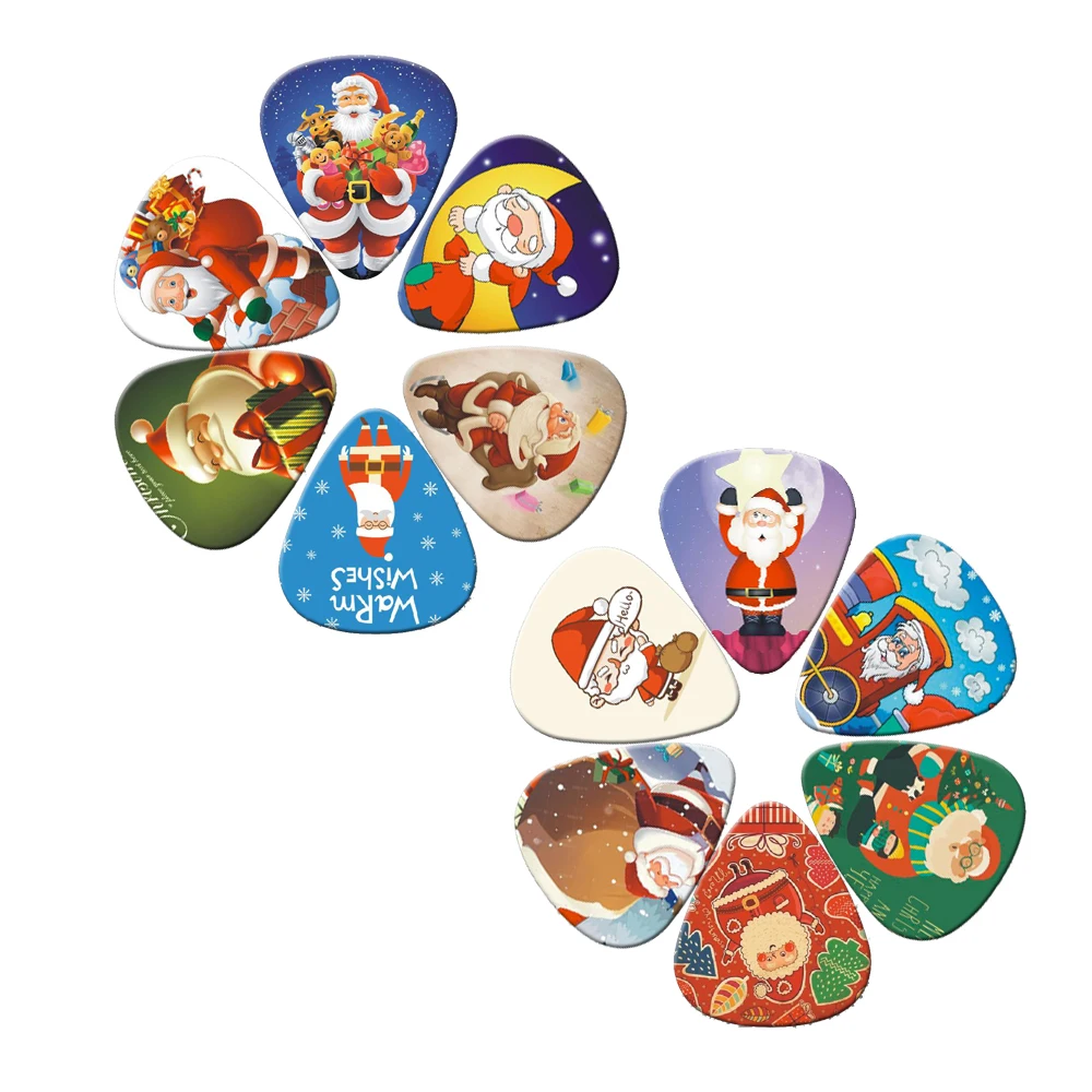 0.71mm Christmas Santa guitar picks two side pick instruments guitar picks earrings DIY Mix pick accessories SOACH 10PCS