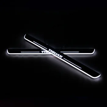 

For Volkswagen VW Tiguan 2016 - 2019 Acrylic Moving LED Welcome Pedal Car Scuff Plate Pedal Door Sill Pathway Light