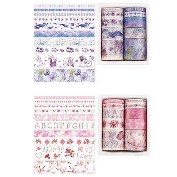 

10Pcs/Set Decorative Kawaii Washi Tape Set Japanese Paper Stickers Japanese Stationery Scrapbooking Supply G & 10Pcs K