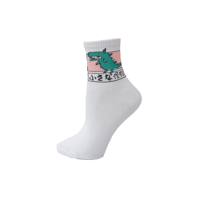 Yeadu/женские хлопковые носки в стиле Харадзюку, милые мягкие носки, Новинка Kawaii, забавная для кошек собак, Dinosuar, единорог, клубника, носки для девочек, подарок - Цвет: 63