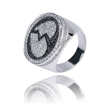 

New Hot Sale Heart Broken Ring Broken Heart Pattern Black Silver Two-tone Hip Hop Men's Ring
