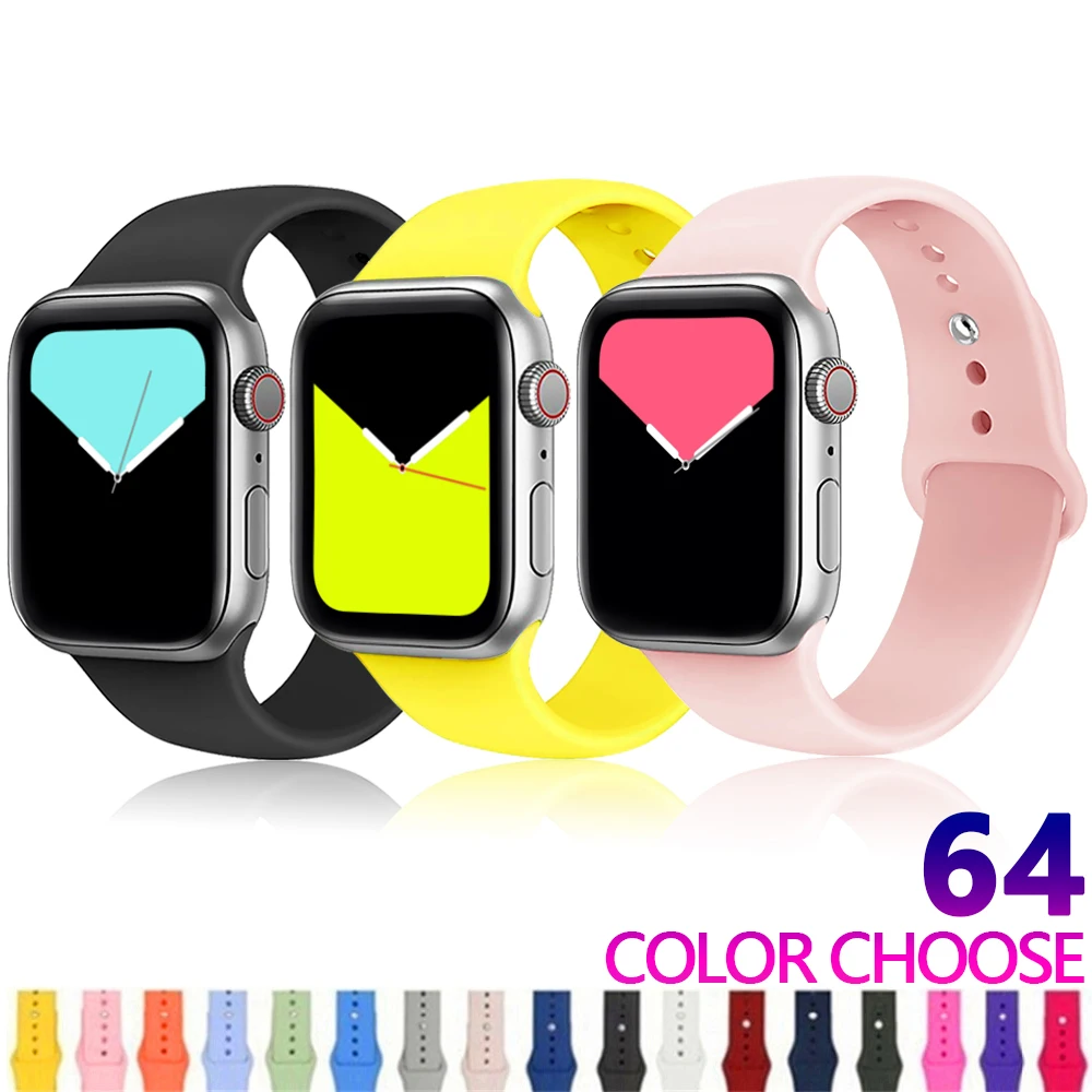 

Strap For Apple Watch Band apple watch 5 4 3 iwatch band 42mm 44mm 38mm 40mm Correa bracelet Silicone Watchband belt Accessories