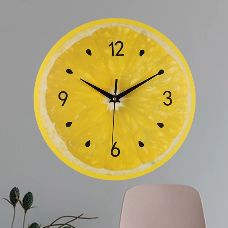 ELEG-Lemon настенные часы в виде фруктового дерева, лайма, современные кухонные часы, домашний декор, часы для гостиной, тропические фрукты, настенные художественные часы