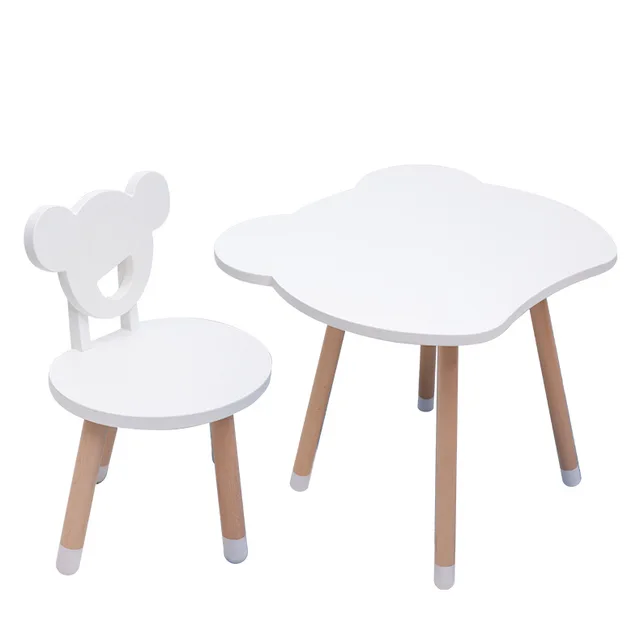 Solid Wood Children Table and Chairs Set Writing Games Learning Study