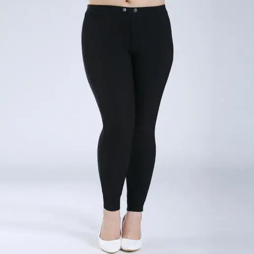 Pantalon большой femme Для женщин брюки осень размера плюс L-6XL облегающие черные, Длинные обтягивающие штаны с эластичной резинкой на талии длиной до щиколотки фитнес штаны M692