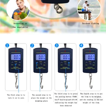 

Backlight 40kg Electronic Scale Portable Hook Scale Hoisting Scale Spring Scale dropshipping