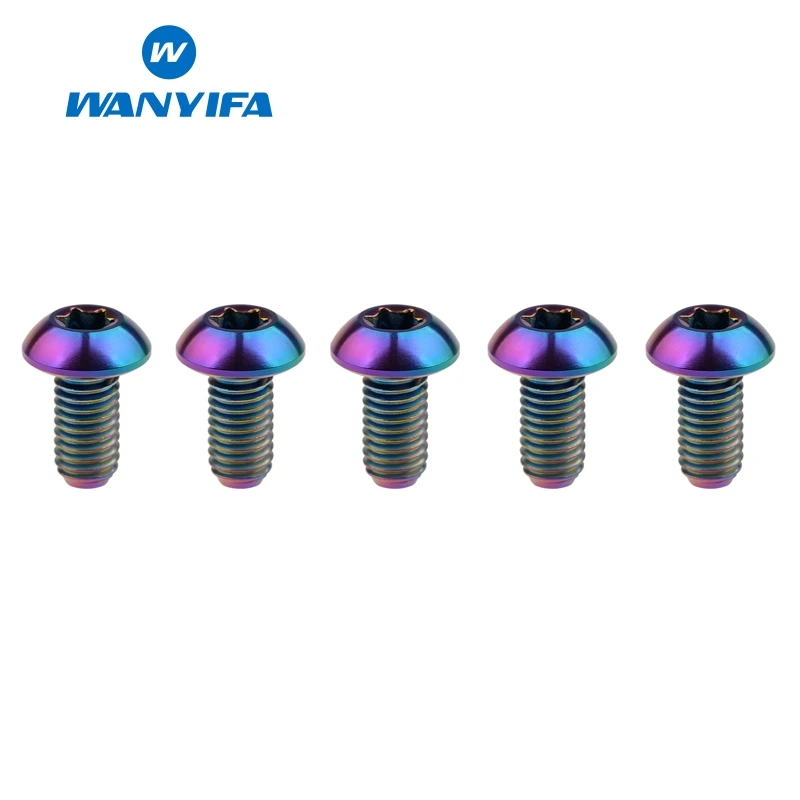 Wanyifa 5 шт. T25 M5x10mm звездообразный ключ болт для велосипеда дисковый тормоз 5 цветов
